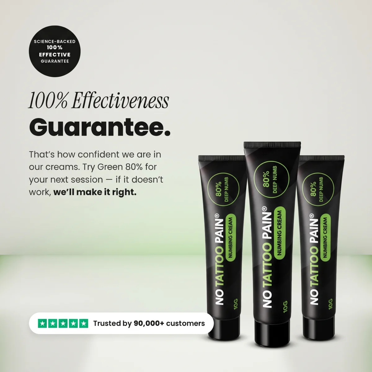 NoTattooPain® Green 80% 3-pack + Spray Bundle | NoTattooPain®